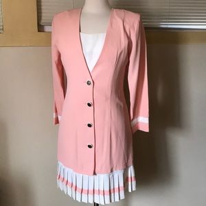 Perfectly Peach 80s Pleated dress